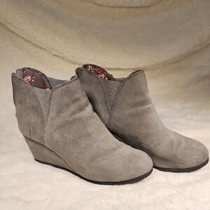 Gray Suede Ankle Boots